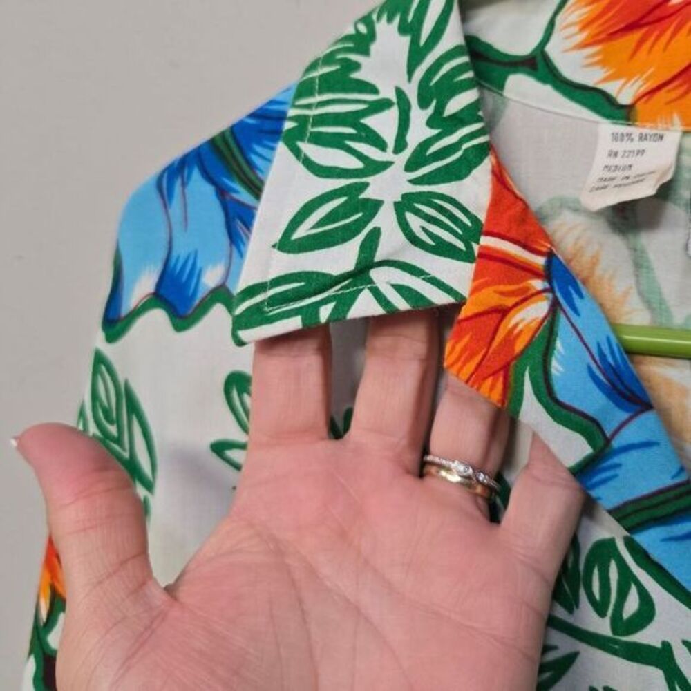 Vintage Kennington Hawaiian Shirt Men Medium Bright Floral Tropical‎ Pappi Chulo - Picture 3 of 8